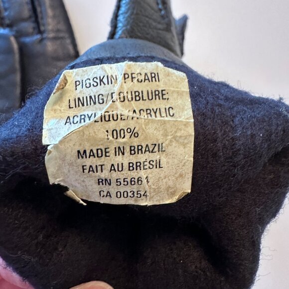 Women's Winter Leather Gloves sz 7.5 - Matt Black - Picture 4 of 11